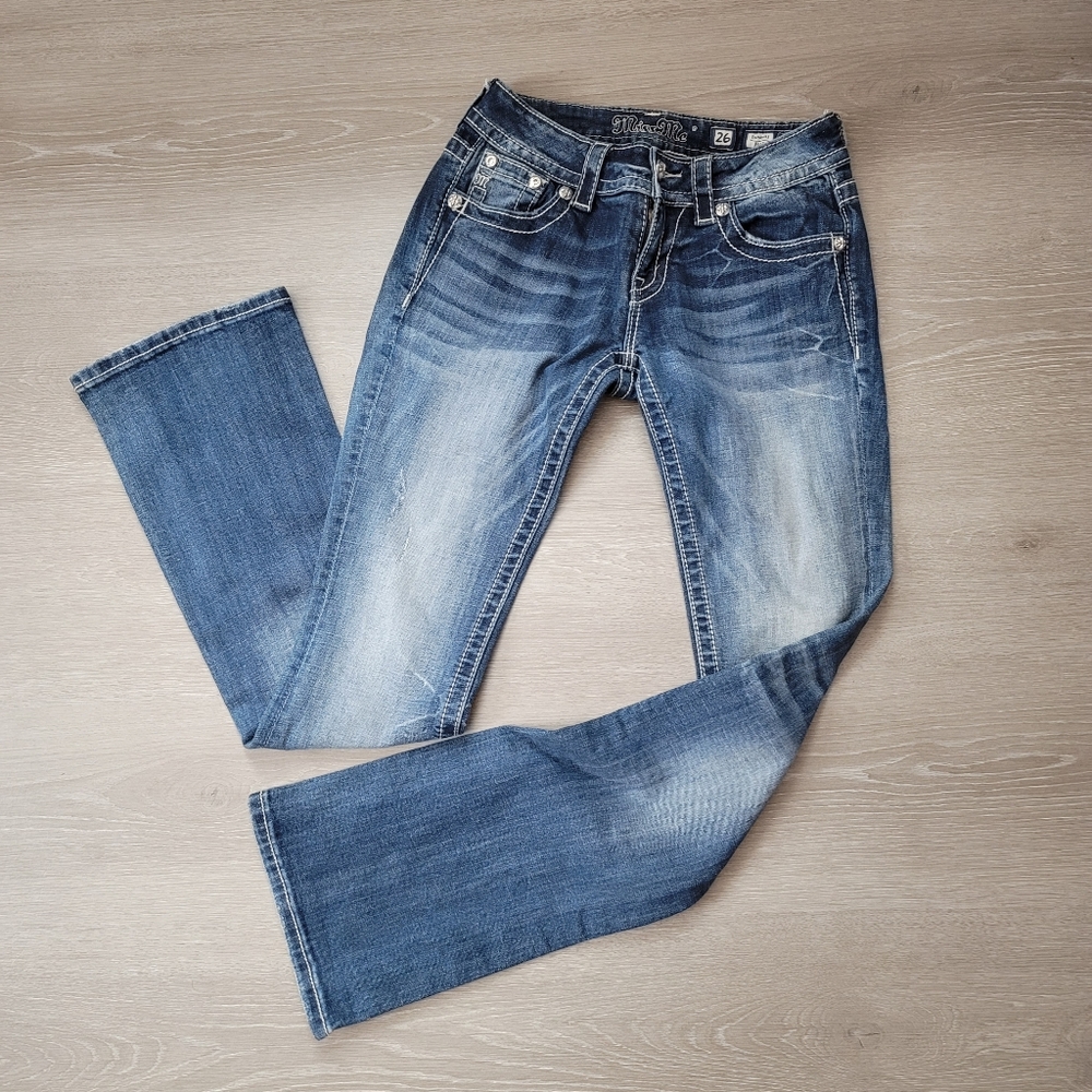 Miss Me Boot Cut Embroidered Jeans Size 26